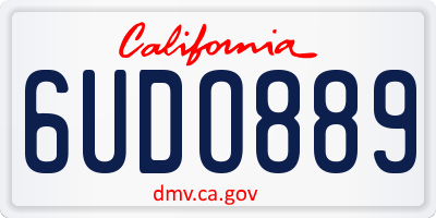 CA license plate 6UDO889