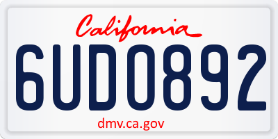 CA license plate 6UDO892