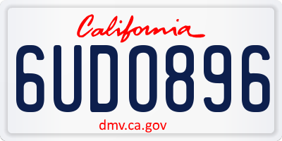 CA license plate 6UDO896