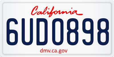 CA license plate 6UDO898