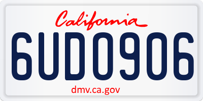 CA license plate 6UDO906