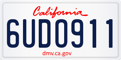 CA license plate 6UDO911