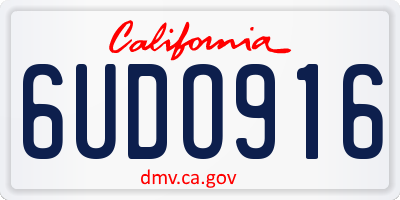 CA license plate 6UDO916