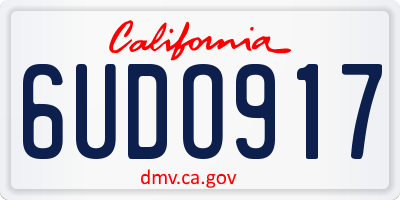 CA license plate 6UDO917