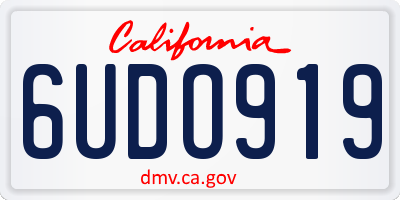 CA license plate 6UDO919