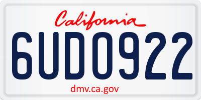 CA license plate 6UDO922