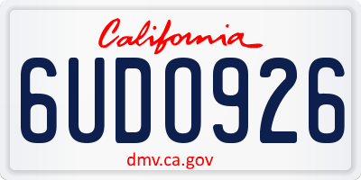 CA license plate 6UDO926