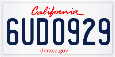 CA license plate 6UDO929
