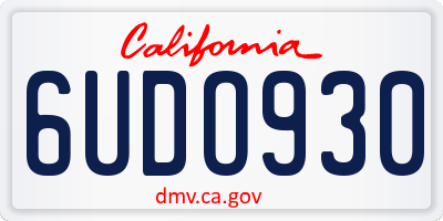 CA license plate 6UDO930