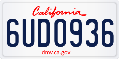 CA license plate 6UDO936