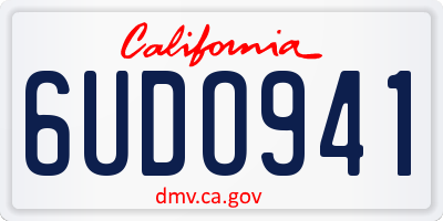 CA license plate 6UDO941