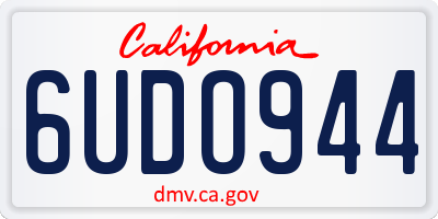 CA license plate 6UDO944