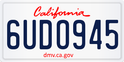 CA license plate 6UDO945