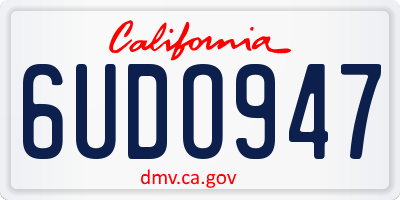 CA license plate 6UDO947
