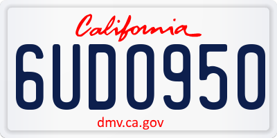 CA license plate 6UDO950