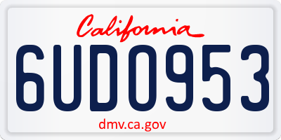 CA license plate 6UDO953