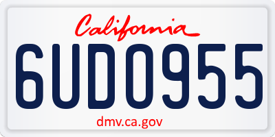 CA license plate 6UDO955