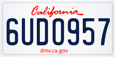 CA license plate 6UDO957