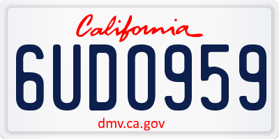 CA license plate 6UDO959
