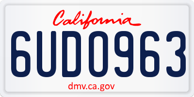 CA license plate 6UDO963