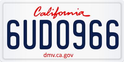 CA license plate 6UDO966