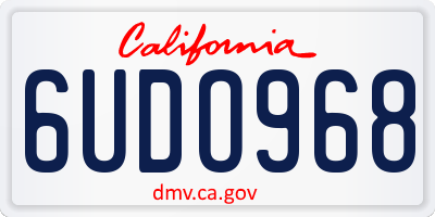 CA license plate 6UDO968