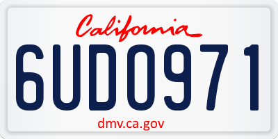 CA license plate 6UDO971