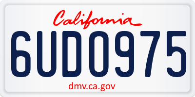 CA license plate 6UDO975