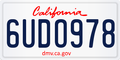 CA license plate 6UDO978