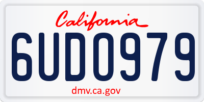 CA license plate 6UDO979