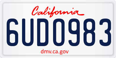 CA license plate 6UDO983