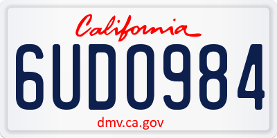 CA license plate 6UDO984