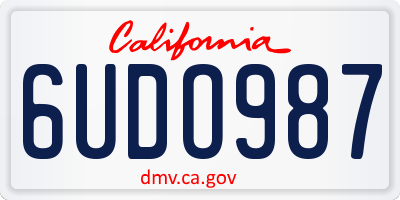 CA license plate 6UDO987