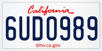 CA license plate 6UDO989