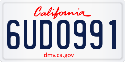CA license plate 6UDO991