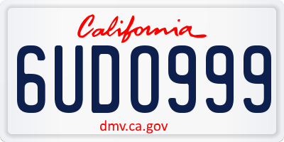 CA license plate 6UDO999
