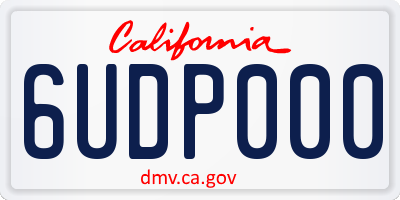 CA license plate 6UDP000