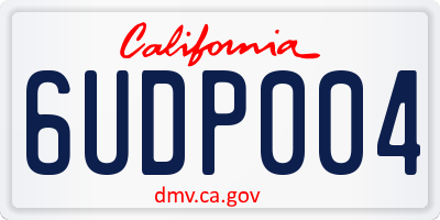 CA license plate 6UDP004