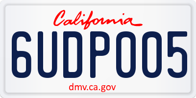 CA license plate 6UDP005