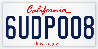 CA license plate 6UDP008