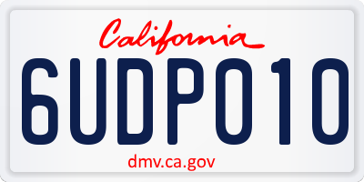 CA license plate 6UDP010