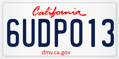 CA license plate 6UDP013