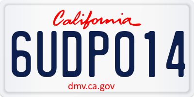 CA license plate 6UDP014