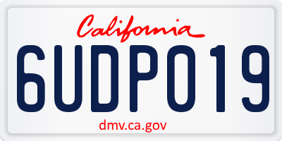CA license plate 6UDP019