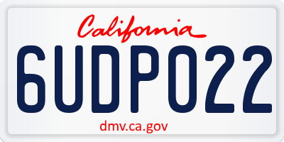 CA license plate 6UDP022
