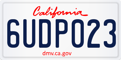 CA license plate 6UDP023