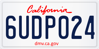 CA license plate 6UDP024