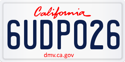 CA license plate 6UDP026