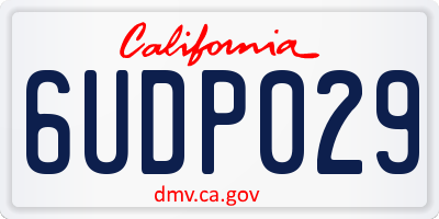 CA license plate 6UDP029