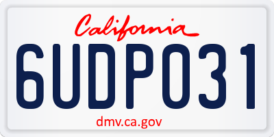 CA license plate 6UDP031